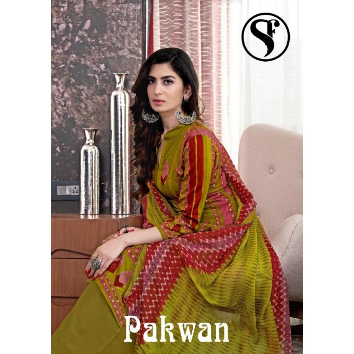 Sweety Fashion Pakwan Cotton Satin Dress Materials